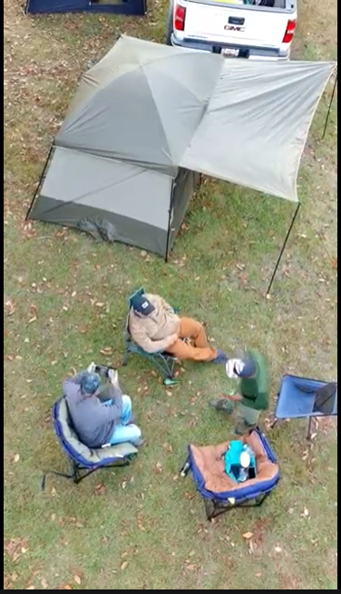 Overhead view of a 2 Alpha Life community camp gathering